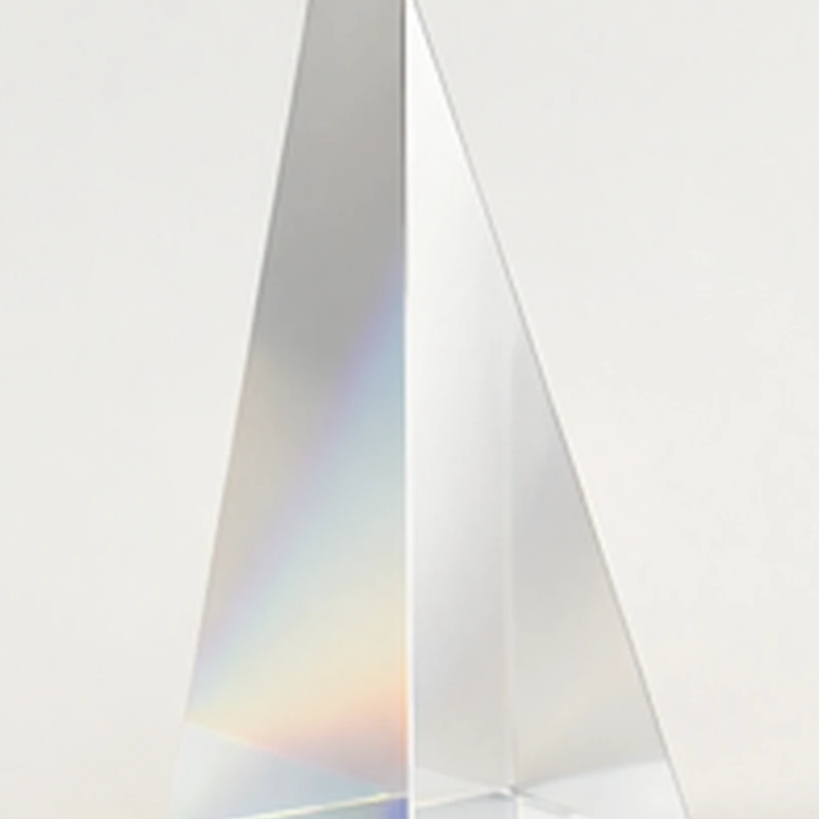 A clear glass prism